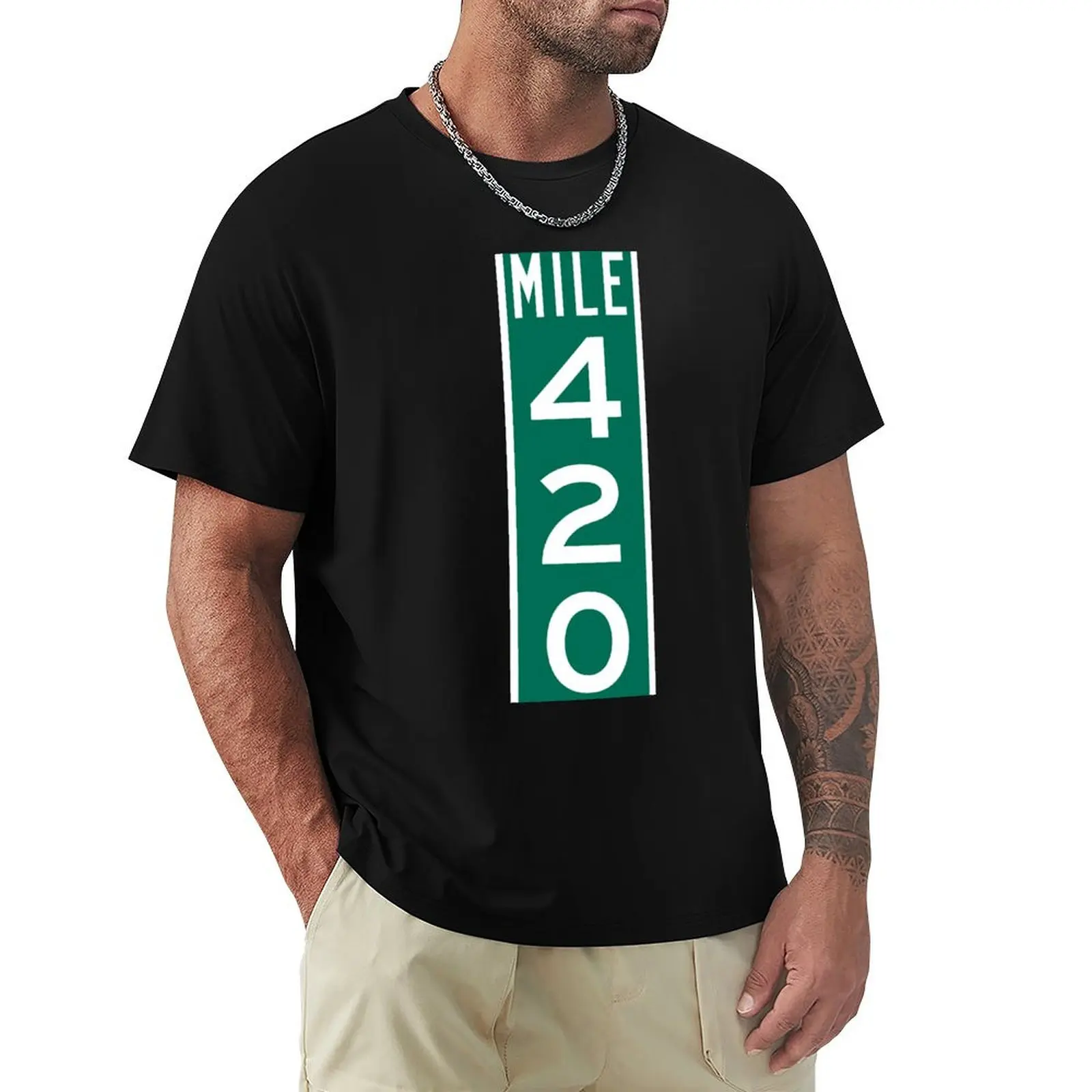420 Mile Marker T-Shirt t shirts for man graphic funny T-Shirt