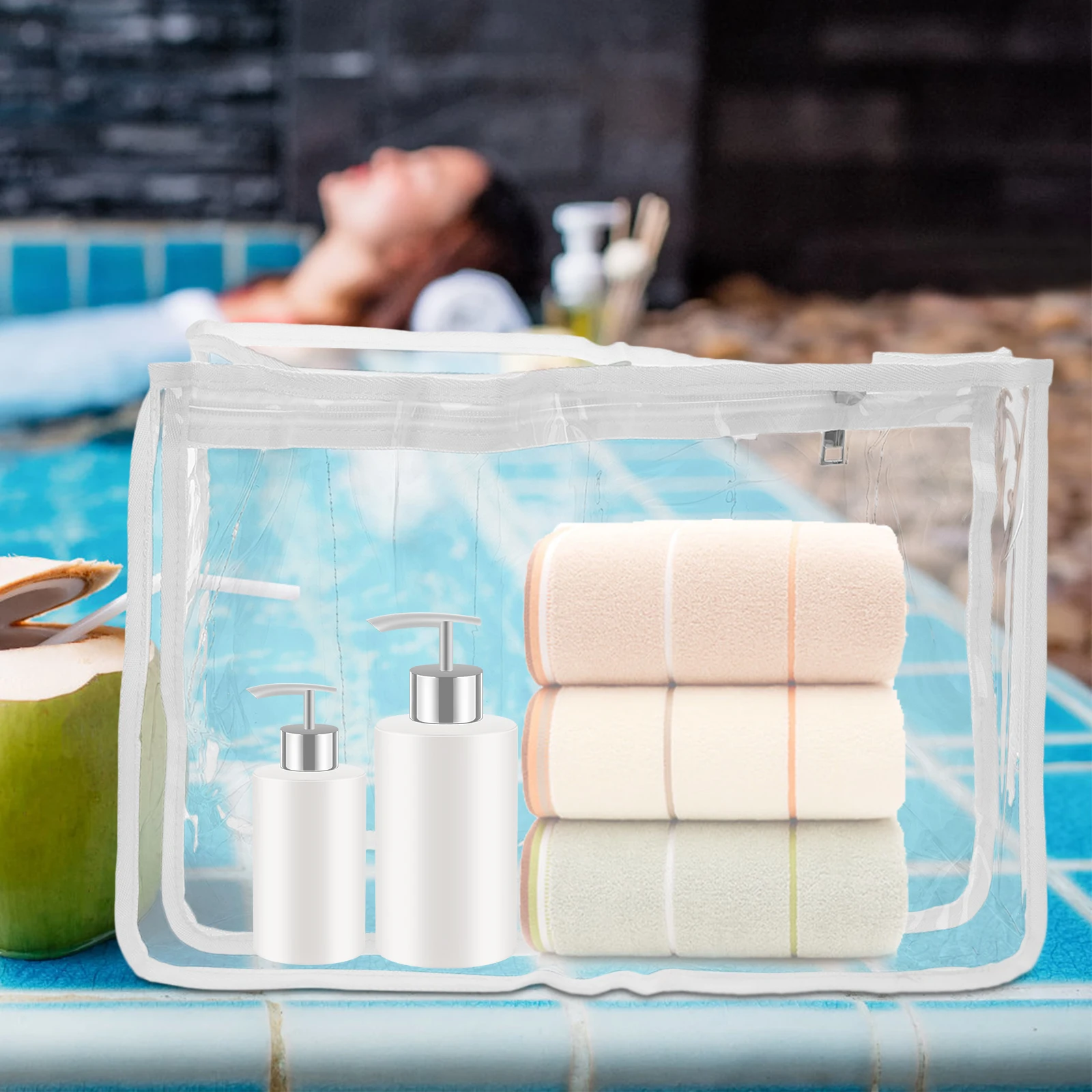 

Beach Bag Clear Storage Compatible Insert Organizer for Tote Pvc Pouches Accessories