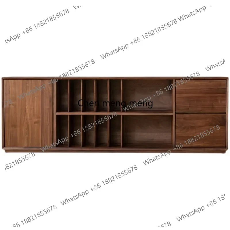 Nordic solid wood TV storage cabinet, modern and simple multifunctional bookshelf, wooden dining room side cabinet combination