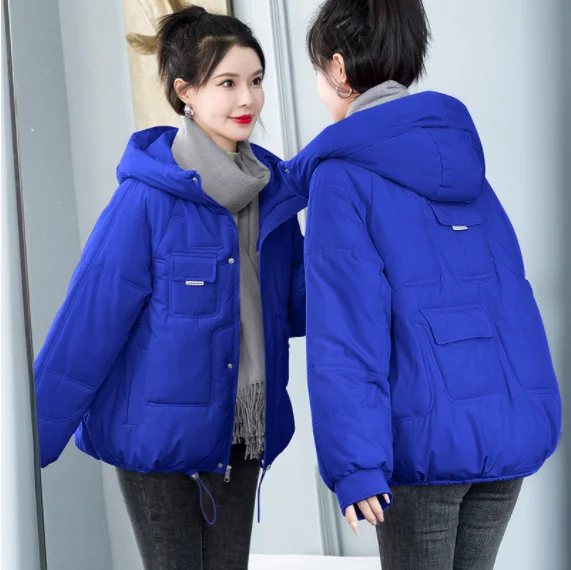 Chaqueta gruesa de algodón para mujer, Parka holgada, abrigo de plumón, ropa de pan, versión coreana, invierno, novedad de 2023