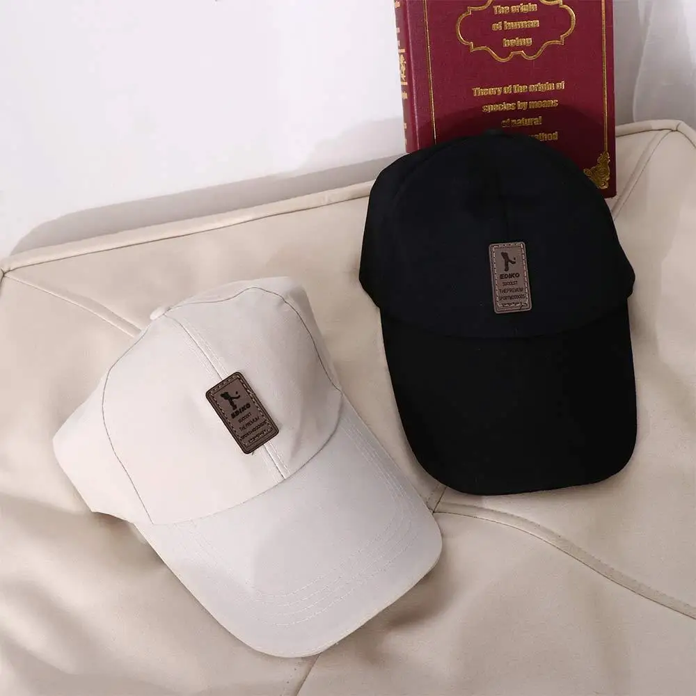 Cotton Korean Style Caps PU Leather Logo Sun Hats Golf Hat Men Baseball Caps Women Baseball Caps Baseball Caps Letter Caps