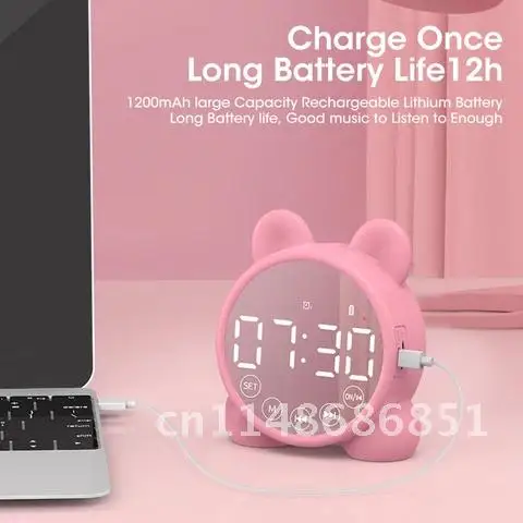 Portable Cute Durable Retro Home Decoration Mini Alarm Clock Electronic Round Number Double Bell Desk Table Digital Quartz Clock