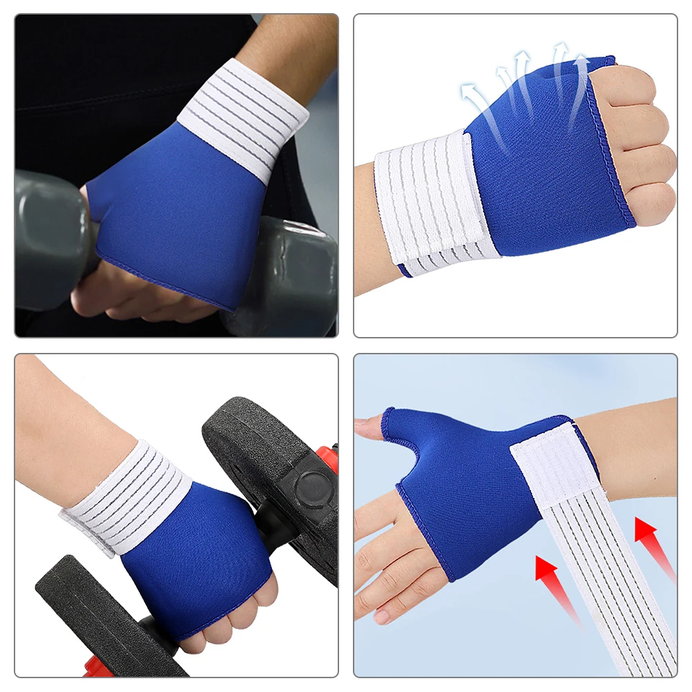 

1 Pair Wrist Wrap Compression Gloves Half Finger Wrist Brace Palm Support Breathable Hand Gloves for Men Women Thumb Support