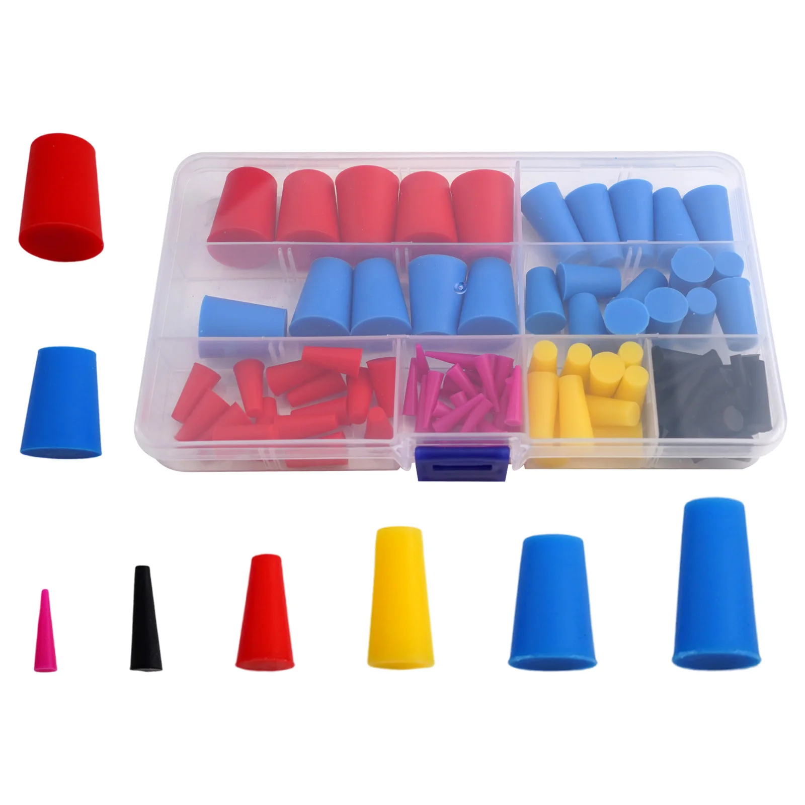 Silicone Tapered Assortment Kit with 100 Pieces Designed for High Temperature and Acid Resistance in Various Industries