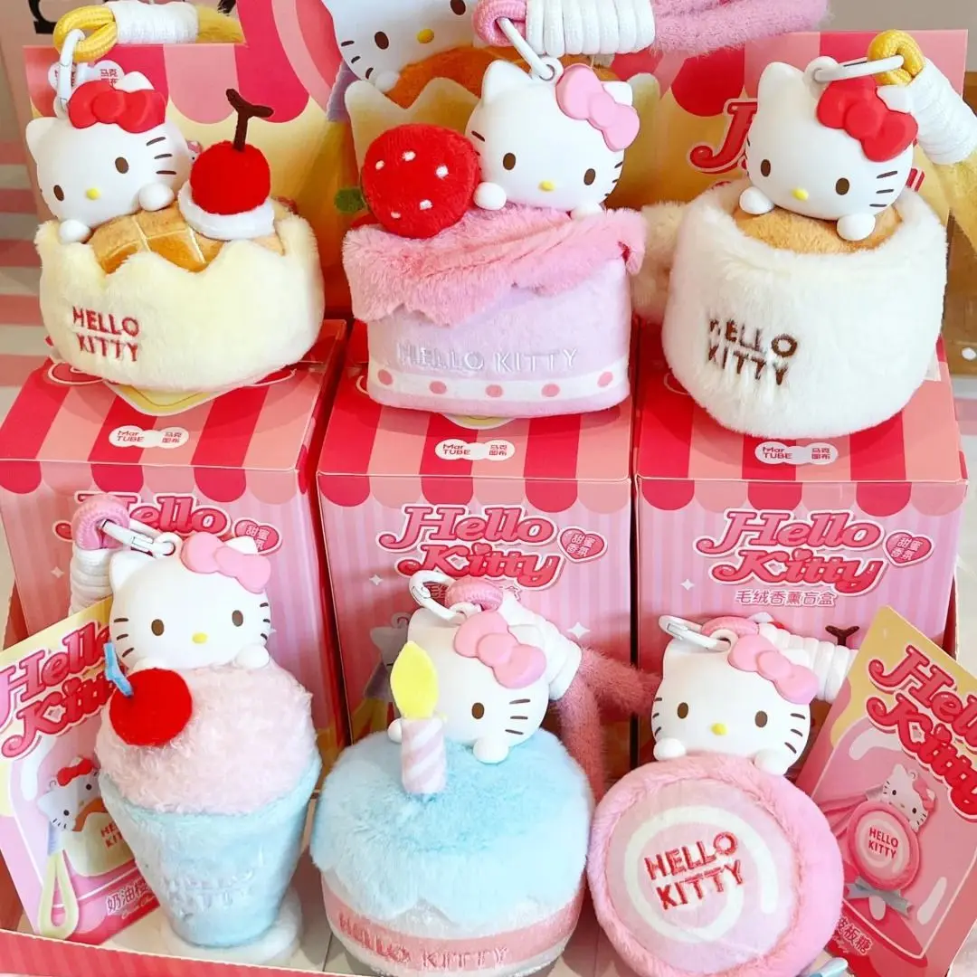 

Hello Kitty Plush Aromatherapy Blind Box Pendant Kawaii Cartoon Cake Mini Doll Keychain Backpack Bag Decor Toy Kids Birthday Gif