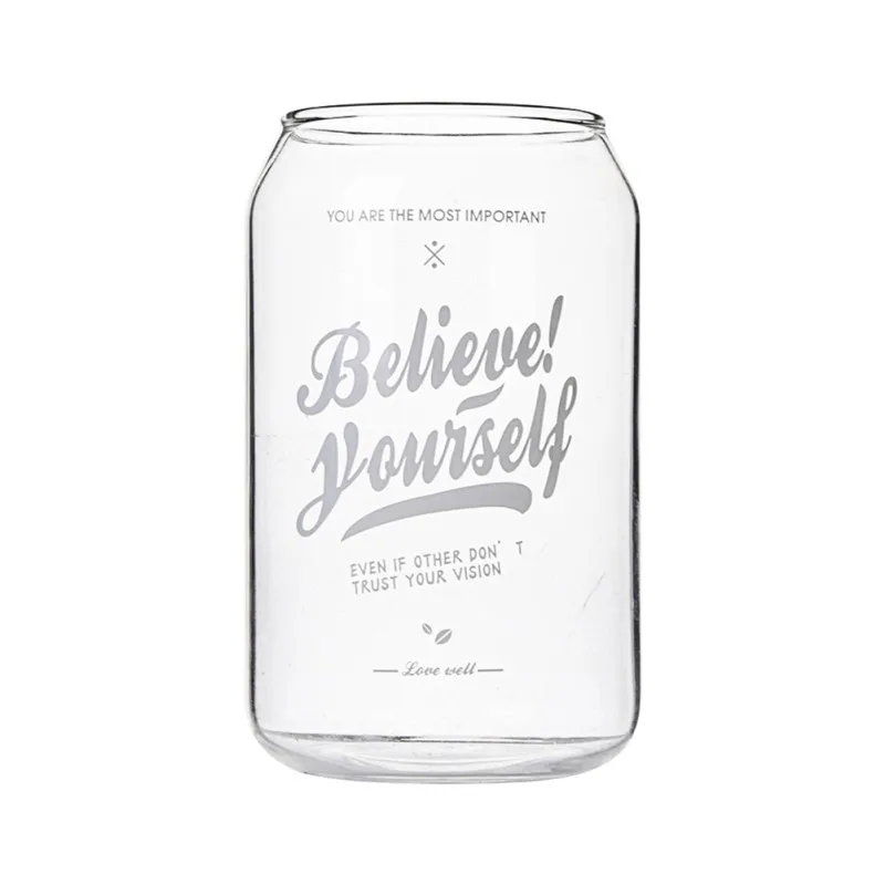 

574ML Can Shaped Transparent Glass Cup Tumbler Beer Glasses For Any Drink And Any Occasion Home Drinkware Heat Resistant