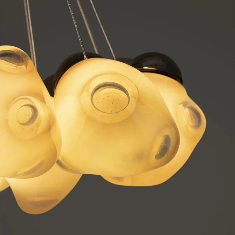 Chic White Mirror Chandelier - Dimmable Glass Pendant Lamp for Hotel, Villa & Restaurant - 2025 Trendy Ceiling Light Fixture