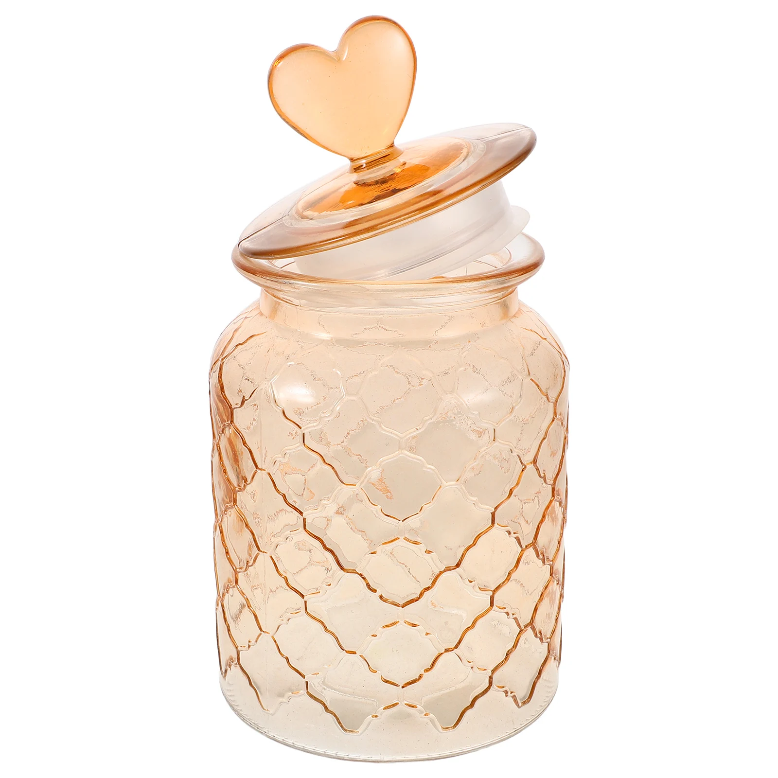 

950Ml Heart-Shaped Handle Glass Storage Jar Airtight Sealed Container for Coffee Tea Snacks Kitchen Pantry Biscuits Dry Food