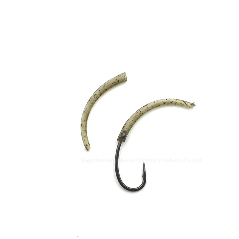 20 Stück Karpfenangeln gebogene lange Linie Aligner Hakenhülsen fertig D-Rig Aligner Haken Anti Tangle Sleeves Pop Up Boilies Tackle