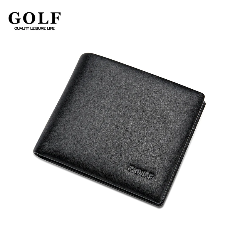 

GOLF Man's Leather Purse Short Wallet with Id Card Holders Coin Purse Square Bag Folding Gentleman Money Clip Card Organizer