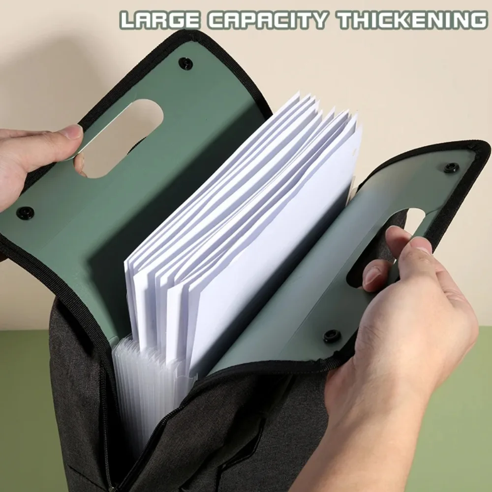 Briefcases A4 Vertical Folder PP Material Portable 13 Pocket File Folders Durable Organ Bag A4 File Storage Bag Classroom