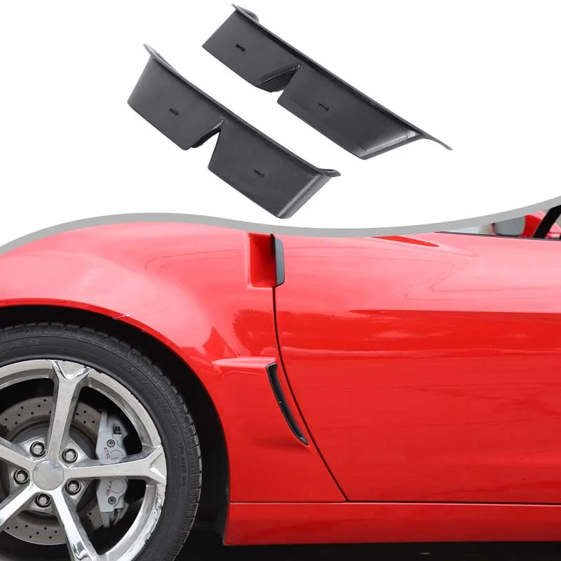 

ABS Black For Chevrolet Corvette C6 2005-2013 Car rear fender air intake frame decorative sticker accessories (Replacement )