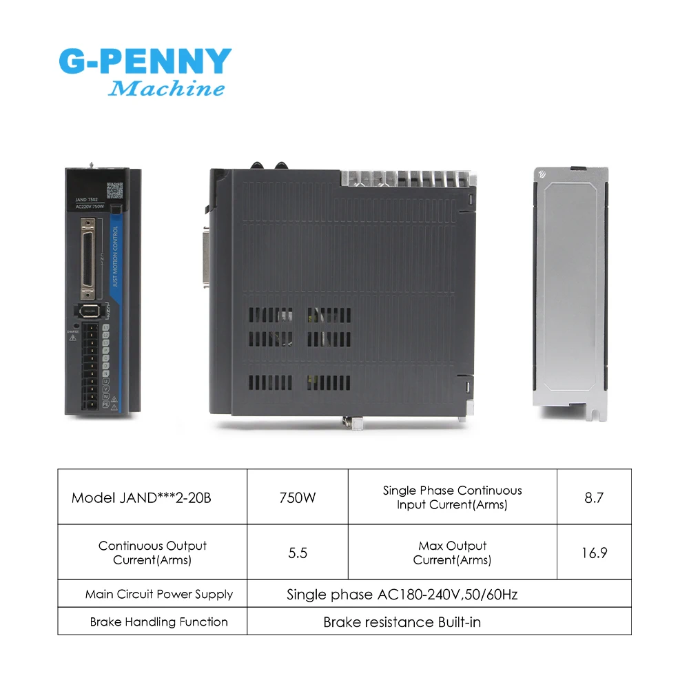 G-Penny & JMC 17 bitów 60gst 750w 200-240V 3000r/min 2.39N.m JAND7502-20B 80 jasm507230k z zestawami silnik AC Servo magnetycznych