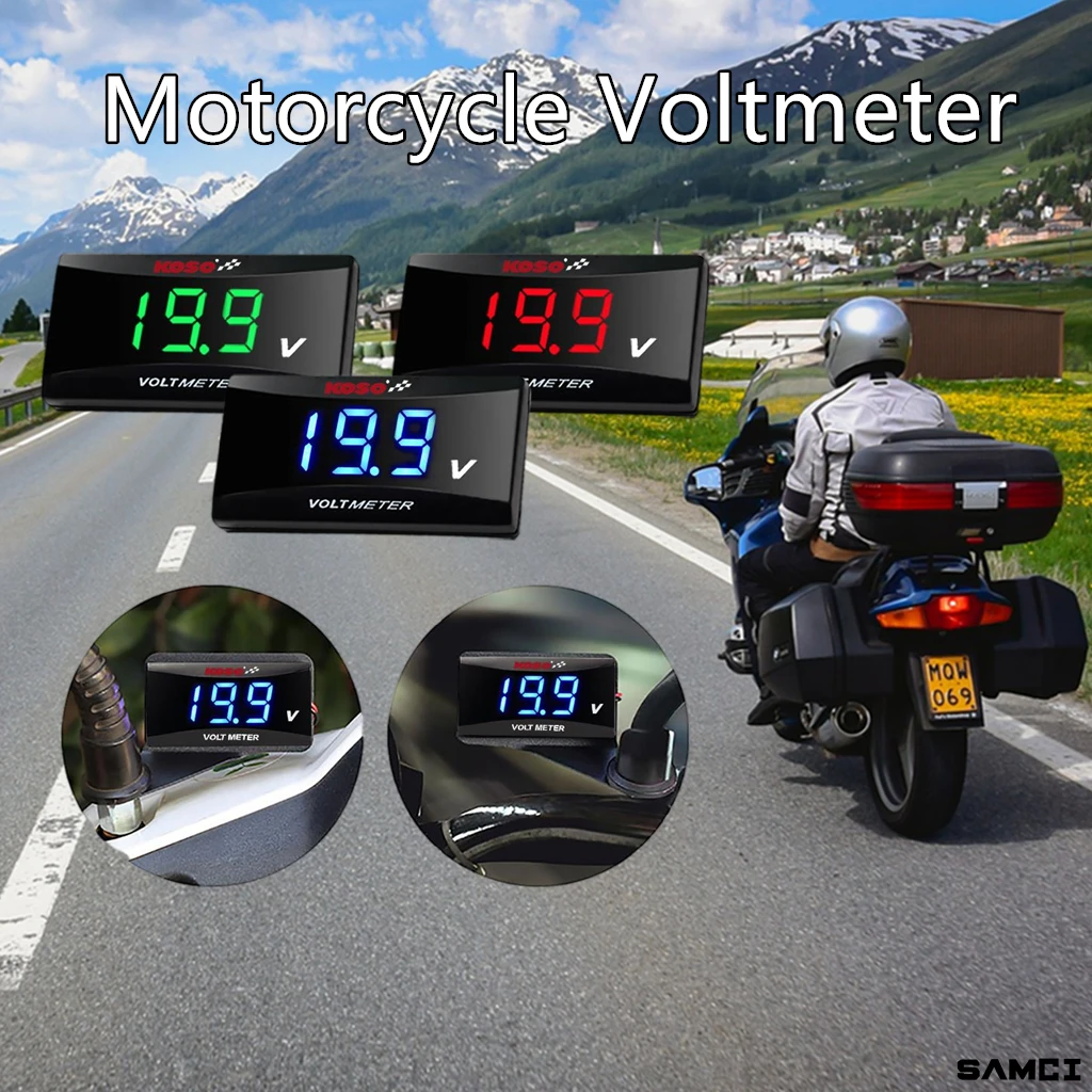 KOSO Voltmeter Motorcycle Waterproof Universal Volt Meter LCD Digital Display For Yamha NVX XMAX300 NMAX Honda ﻿