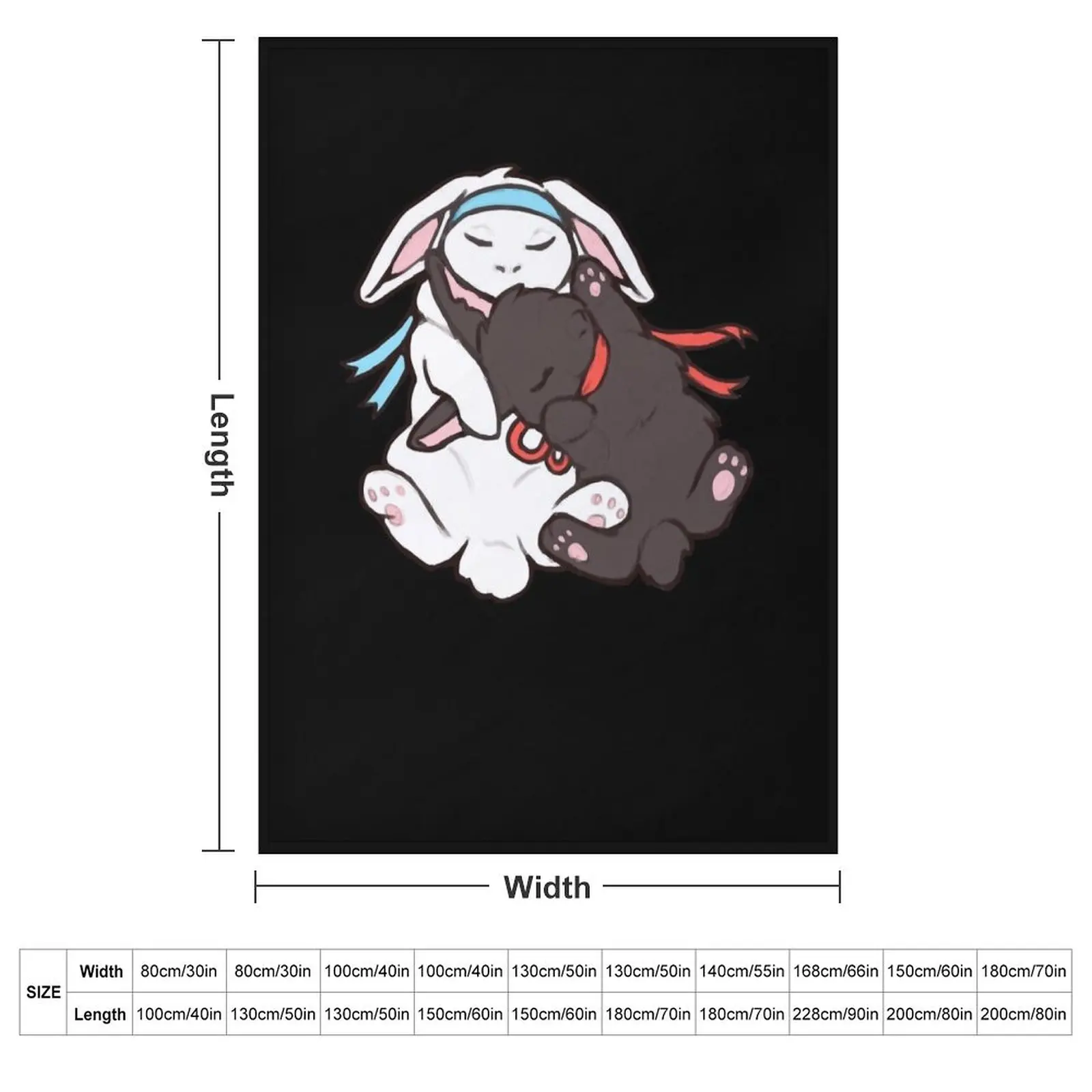 Funny Gifts Wangxian Bunnies Gift For Everyone Throw Blanket Soft Beds Soft Big Blankets