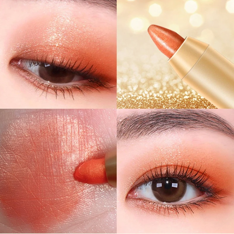 2 in 1 펄리 아이섀도우 립스틱 스틱 펜슬 아이섀도우 메이크업 아이섀도우 펜 방수 글리터 매트 고발색 도매