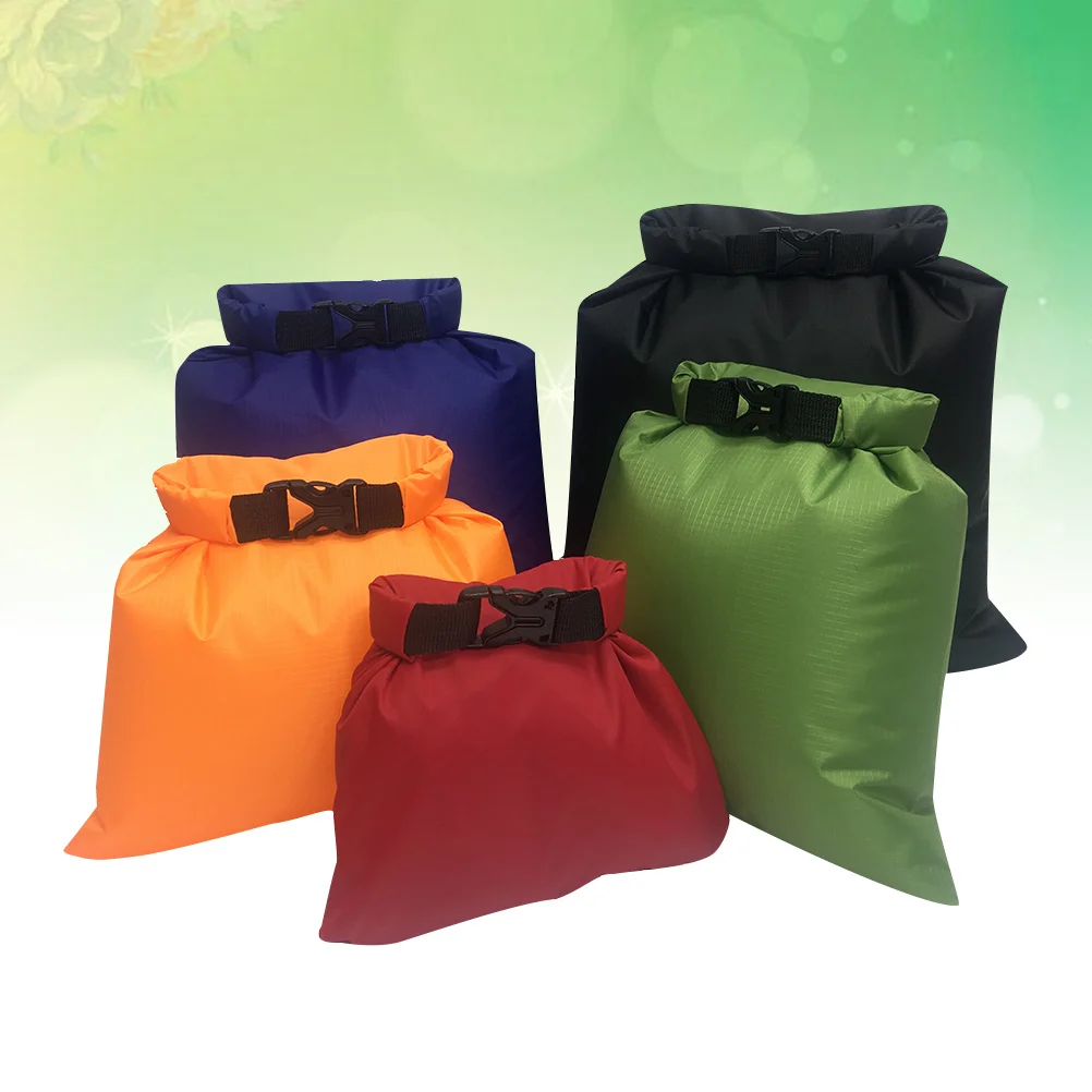 5Pcs Waterproof Dry Bags Set Xl Xxl Sizes Watertight Roll-Top Sealed Pouch for Outdoor Camping Kayaking Rafting Drifting