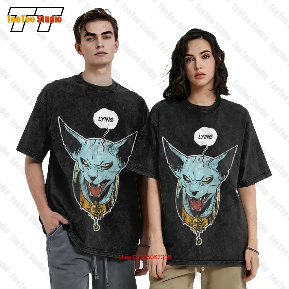 Saga Lying Cat Comic Pop Sphynx Cat Vintage Oversized T-Shirt M3TB