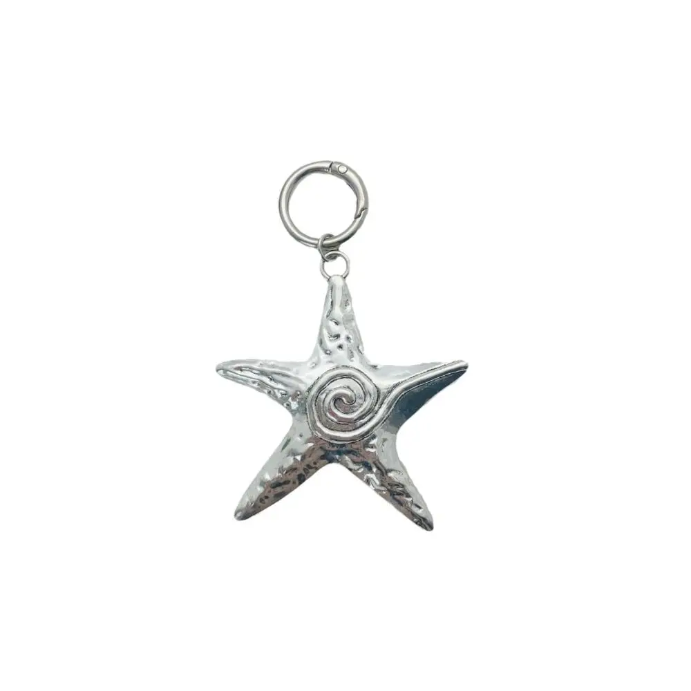 

Metal Starfish Pendant Keychain Star Fish Charm Silver Bag Keychain Punk Beach Ocean Keychain Women Men Jeans Accessories