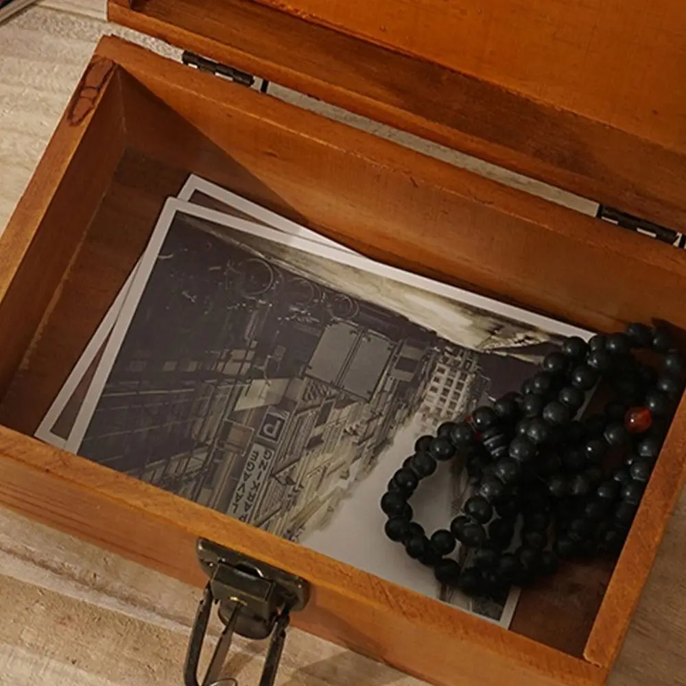 Miscellaneous Organizer Wooden Storage Box with Lock Vintage Jewelry Box Multi-function Exquisite Storage Case Gift