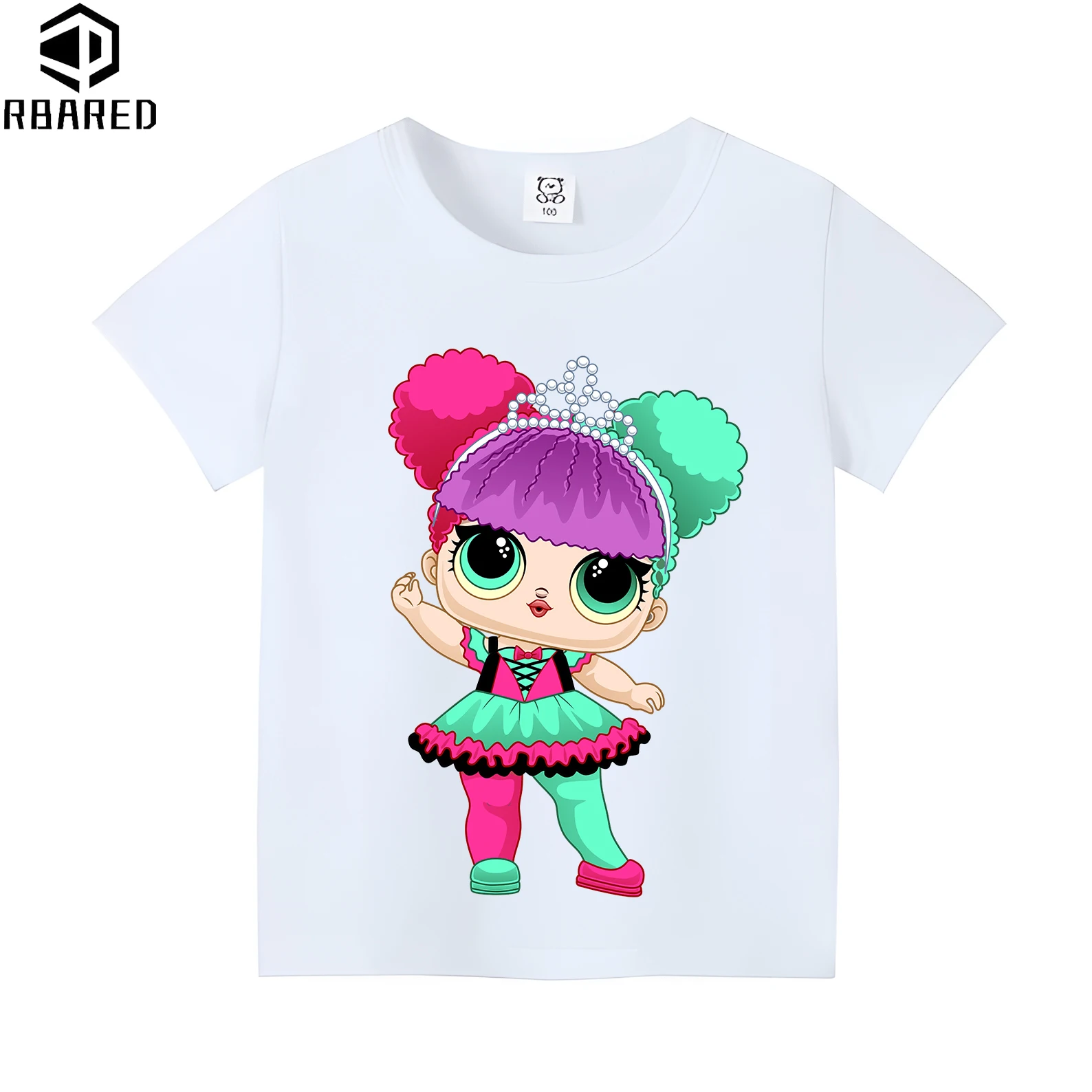 Cute Doll Summer Children\'s T-shirt Duck100% Cotton T-shirt for Girls Clothes Winx Short Sleeve 2024 Kids Clothes Minion Pikmin