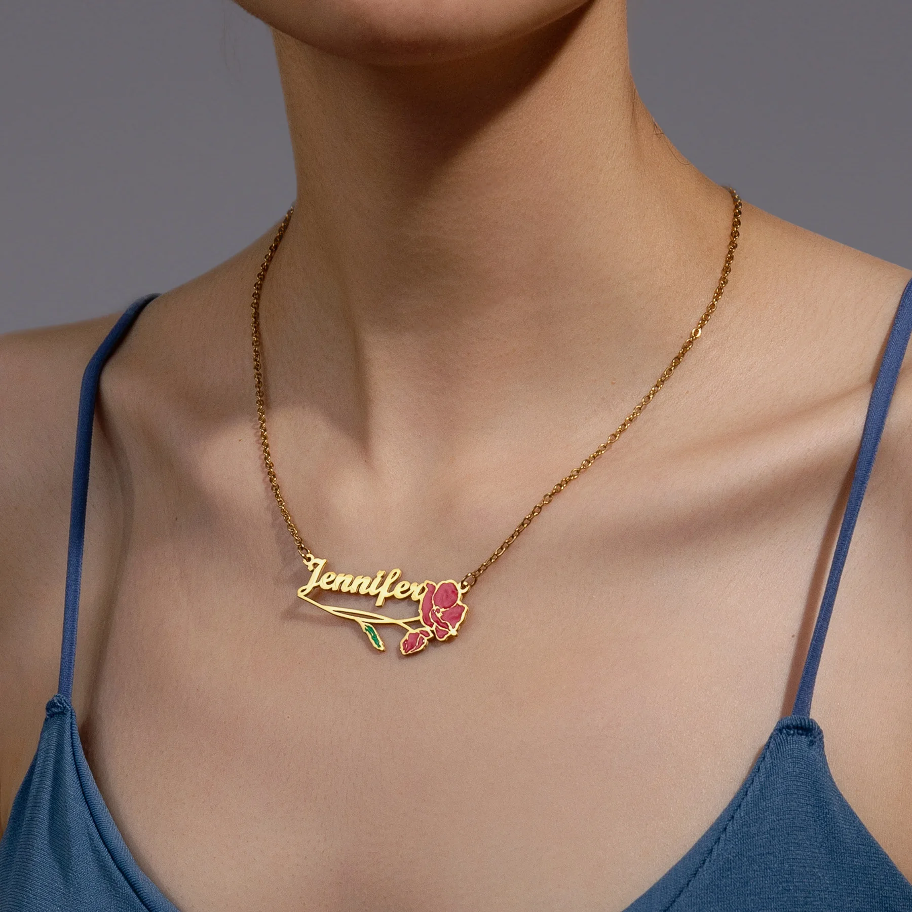 Acheerup Kalung Bunga Warna Ce - Birth Flower Necklace ulasan dan harga
