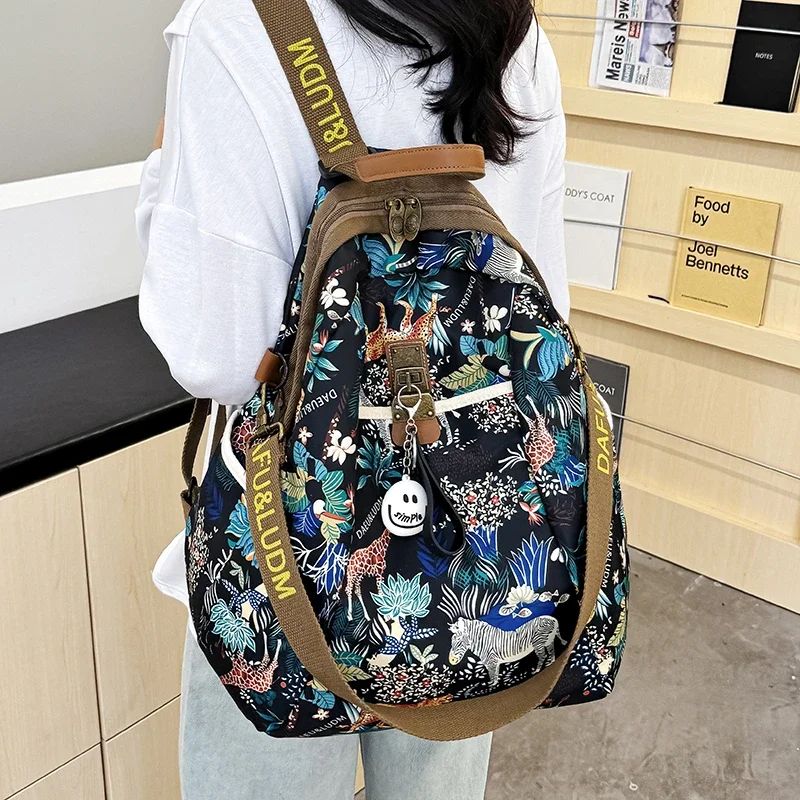 New Nylon Cloth Women Backpack Fashion School Bags for Teenage Girls High Quality Shoulder Bag Multifunction Travel Back Pack