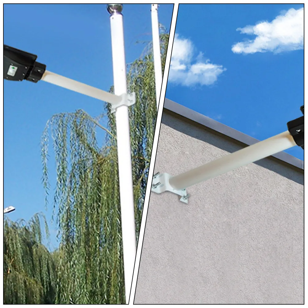 1Set Solar Street Light Mounting Bracket Extension Metal Pole Sturdy Outdoor Light Arm Support for Patio Lamp Mount