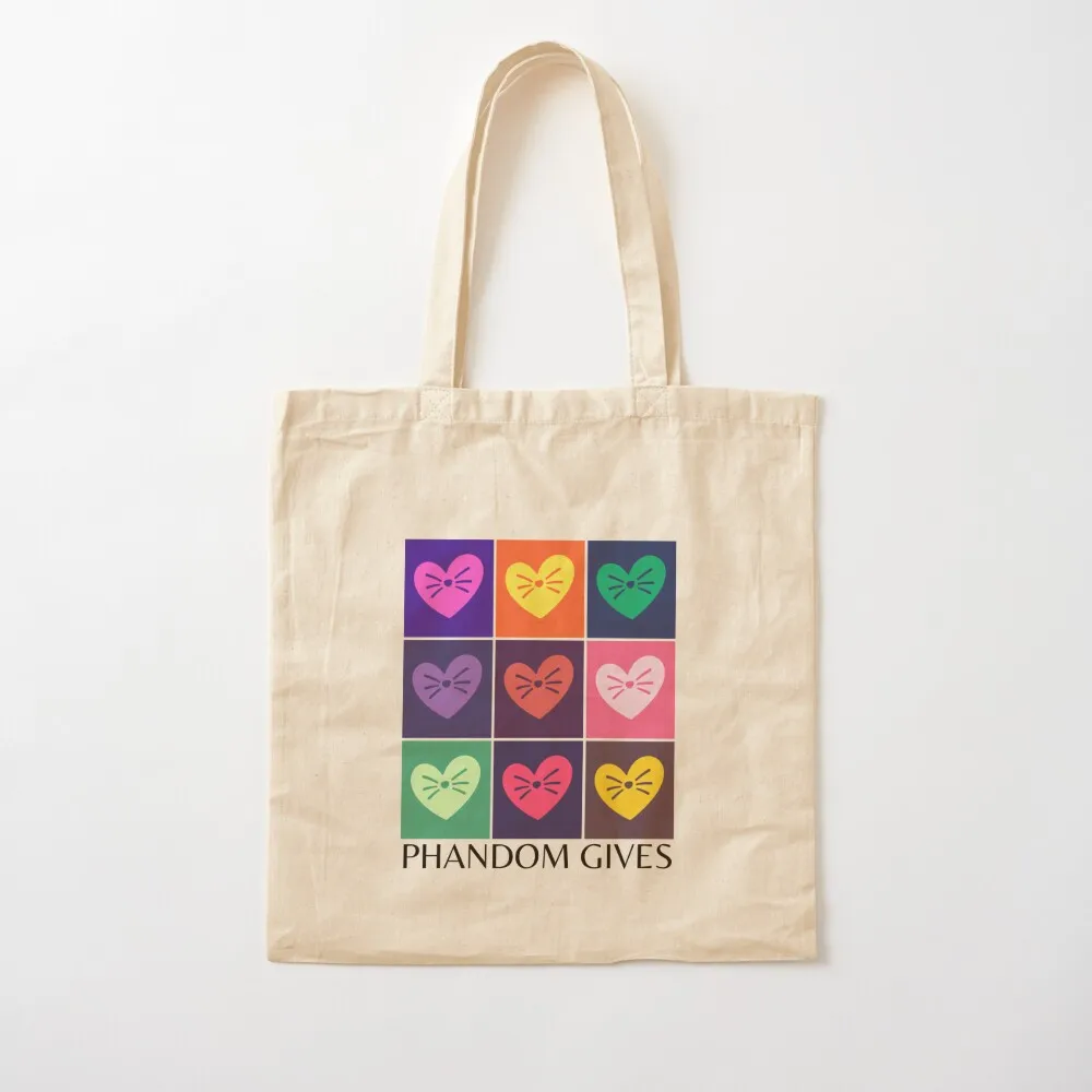 

Phandom Gives Rainbow Grid Tote Bag sacs de shopping Портативная сумка для покупок Холщовая большая сумка