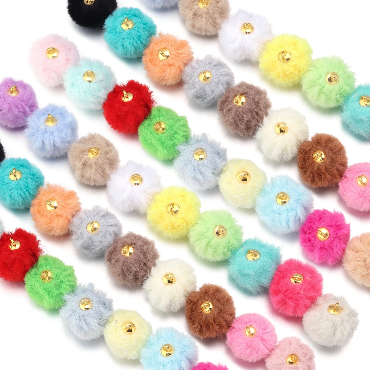 20 قطعة/الوحدة 2 سنتيمتر تقليد الأرنب الفراء المغطاة الكرة الخرز الملونة Pompom السحر ل حلية صنع لوازم Crafts بها بنفسك الحرف اكسسوارات