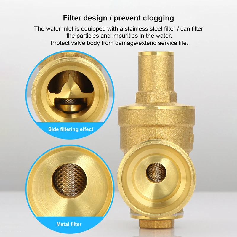 Adjustable Type Pressure Reducing Valve Brass PPR Hot Melt Reduction Valves Water Heater Household Tap Water Pipeline Gauge