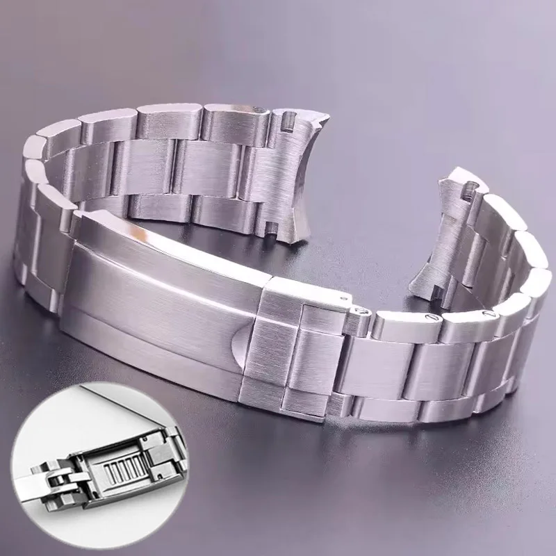 أربطة ساعات رولكس الغواصة دايتونا يخت ماستر GMT حزام (استيك) ساعة حزام glidelock المشبك الفولاذ المقاوم للصدأ 904L سوار الصلب 20 مللي متر