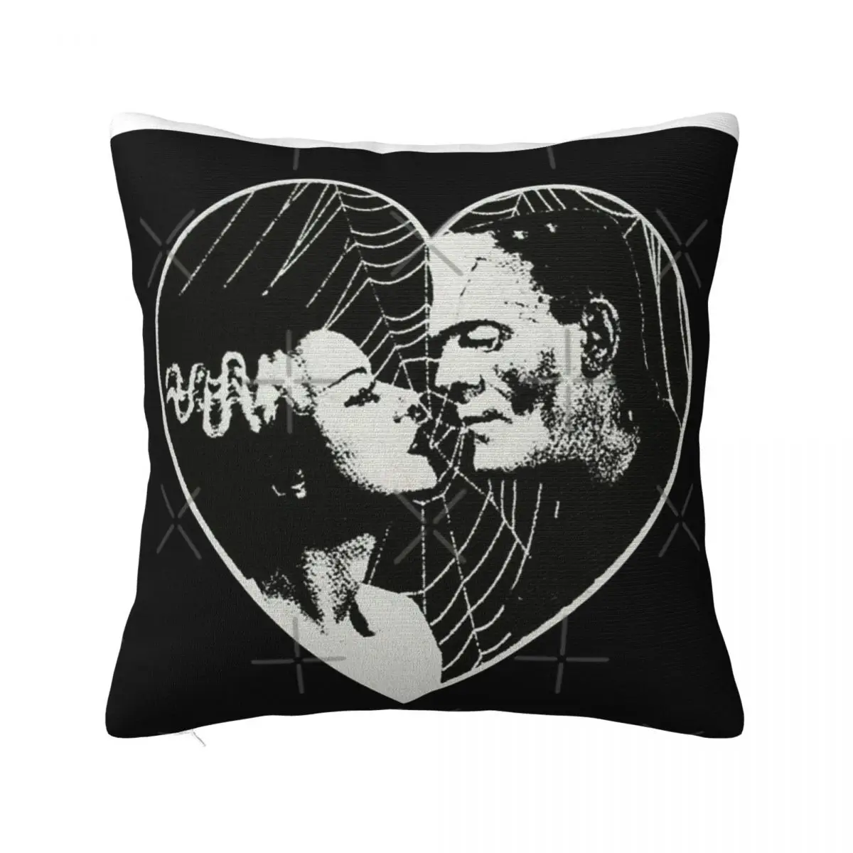 Frankenstein And Bride Goth Emo Heart Pillow Case Body Pillow Anime 45X45 Cushions Cover Pillow Case Pillow Cover