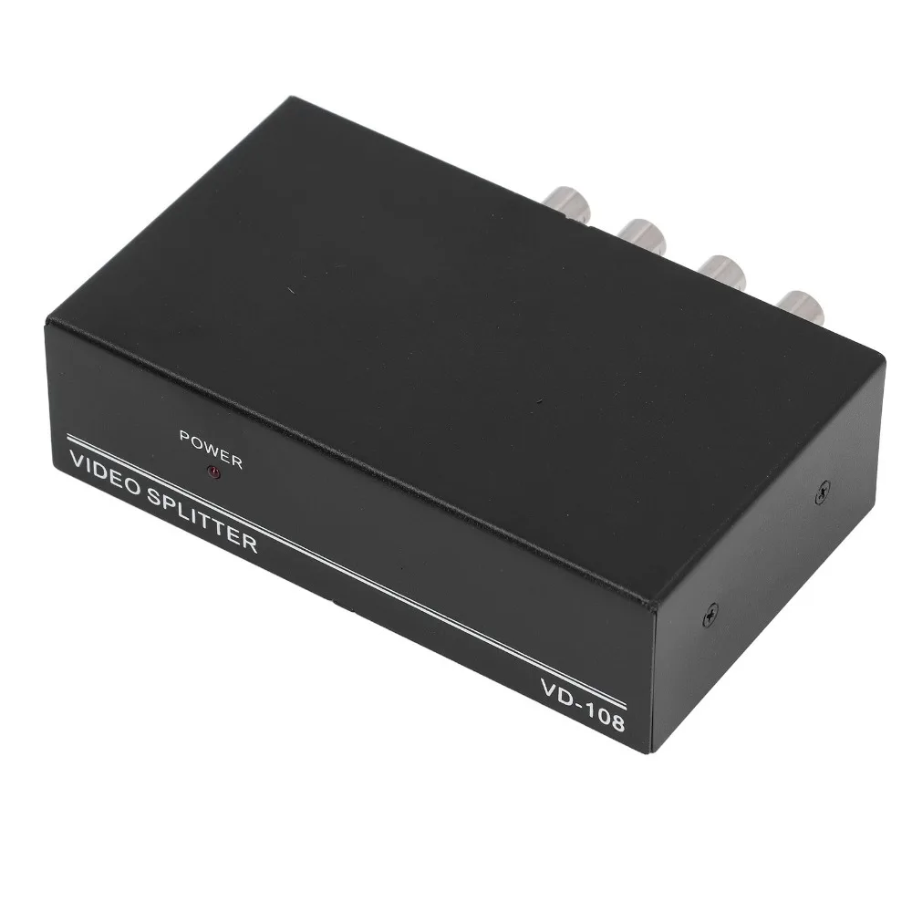 1080p 60Hz 8 Port 1 in 8 Out BNC Video Splitter Plug and Play for US Plug Video Signal Distributor AV Video Splitter Cable Box