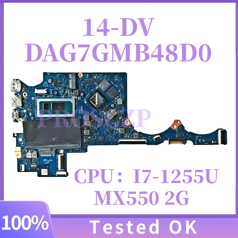 

DAG7GMB48D0 For HP Pavilion 14-dv0000 14-DV Laptop Motherboard G7GC I7-1255U MX550 2G 100% Fully Tested OK