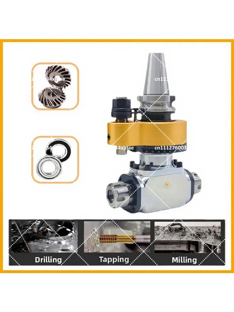 360° Rotatable 90° Right Angle Side Milling Head BT40/50 AGER16/20/25/32/40, 5000-6000RPM Precision CNC Angle Tool Holder