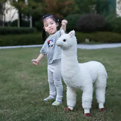 38-80CM Simulation Alpaca Plush Doll Cute Standing Australian Alpacasso Stuffed Soft Llama Toys Birthday Gift