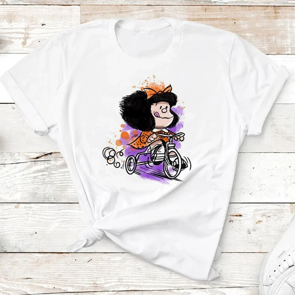 

Mafalda tshirt women Japanese funny summer t shirt female anime clothing