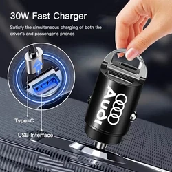 Car Charger Type C Fast Charging USB Ports Adapter For Audi Quattro A3 A4 A6 A5 Q5 A1 Q7 Q3 Q2 Q8 A7 A8 TT S1 SQ5 RSQ3 RSQ8