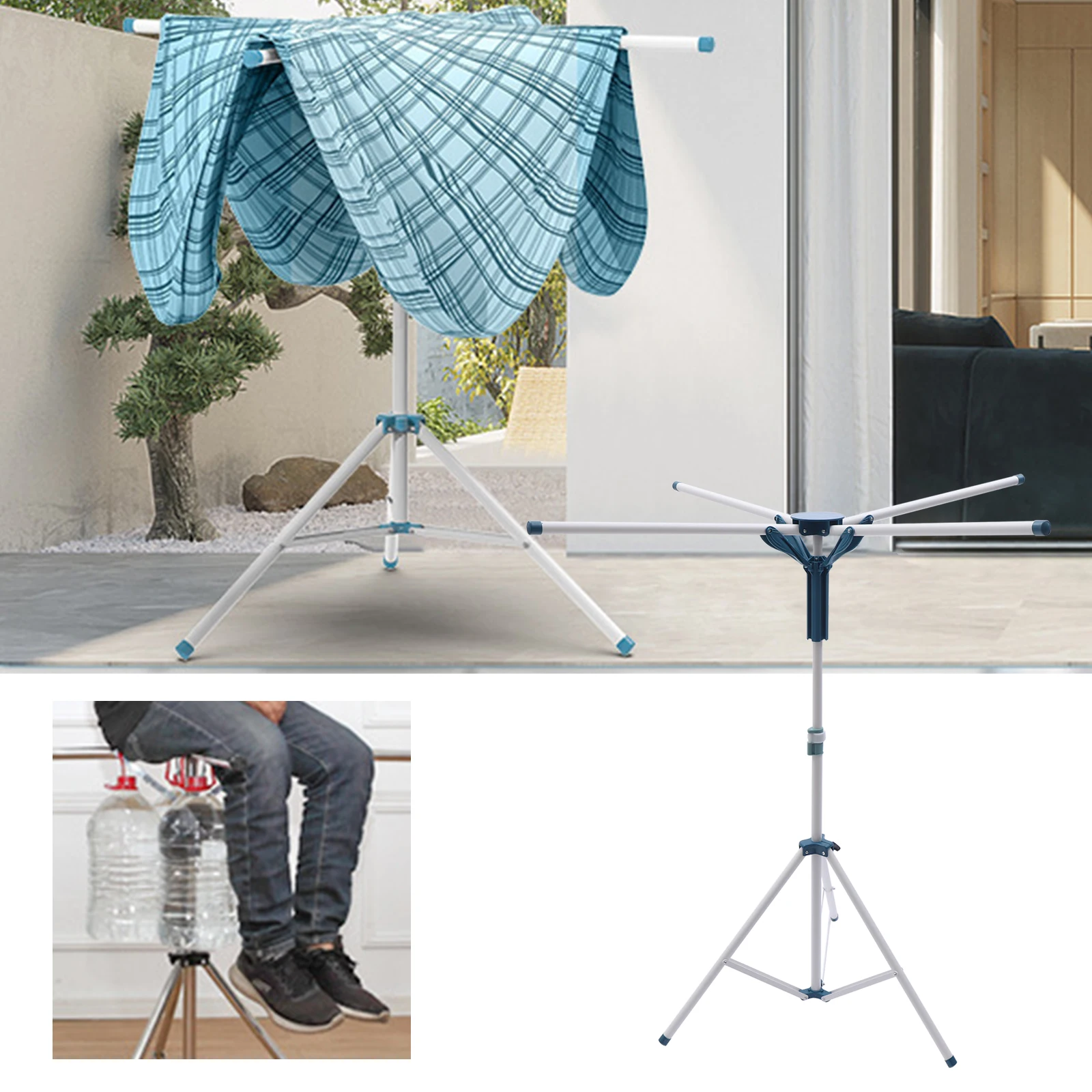 Foldable Portable Space Saving Clothes Drying Rack Laundry Clothes Dryer Hanger Stand for Rooms or Balconies 110-180cm