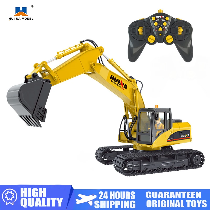 Huina 1535 RC Excavator 1/14 Scale 15Ch Rc Die-Cast Construction Truck Radio Control Toy Alloy Engineering Vehicle Toys for Boys