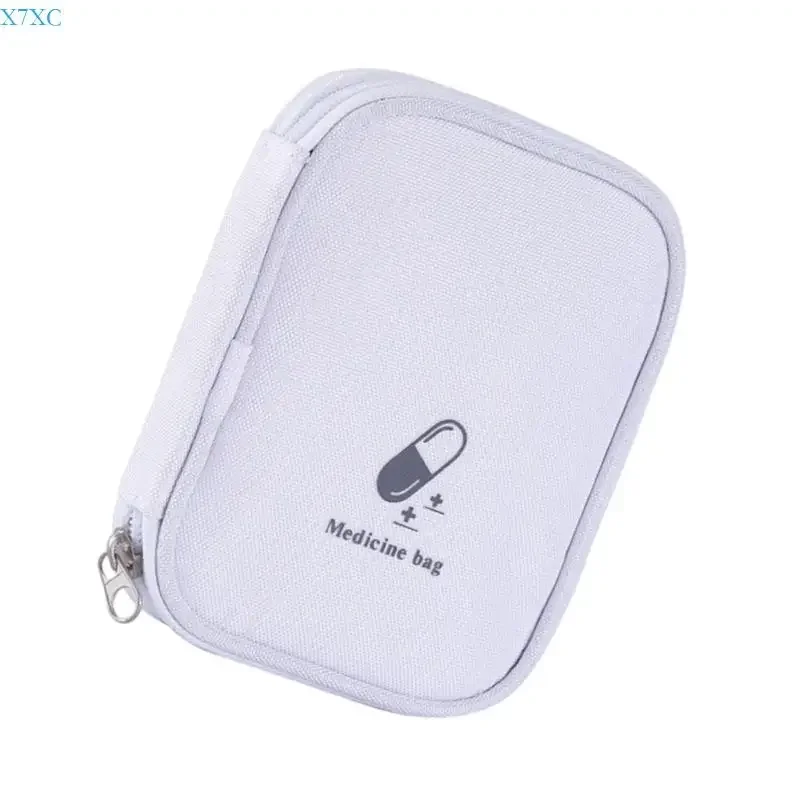 X7XC Small First Aid Bag Empty,Portable Travel Pills Bag Zipper First Aid Emergency Storage Bag for Hiking