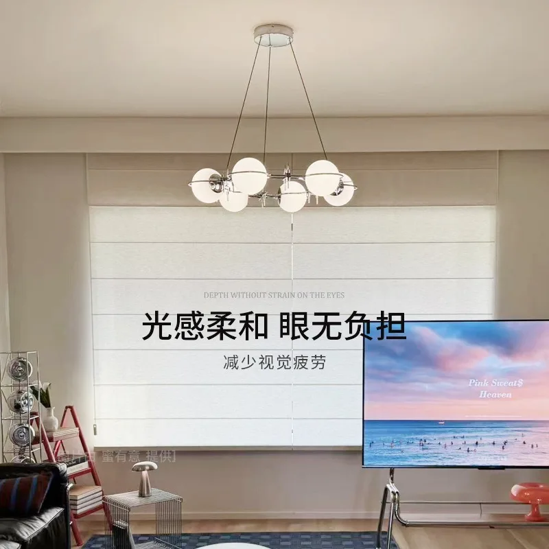 Modern minimalist light luxury glass ball high-end living room chandelier, eye protection main lamp Zhongshan lamps