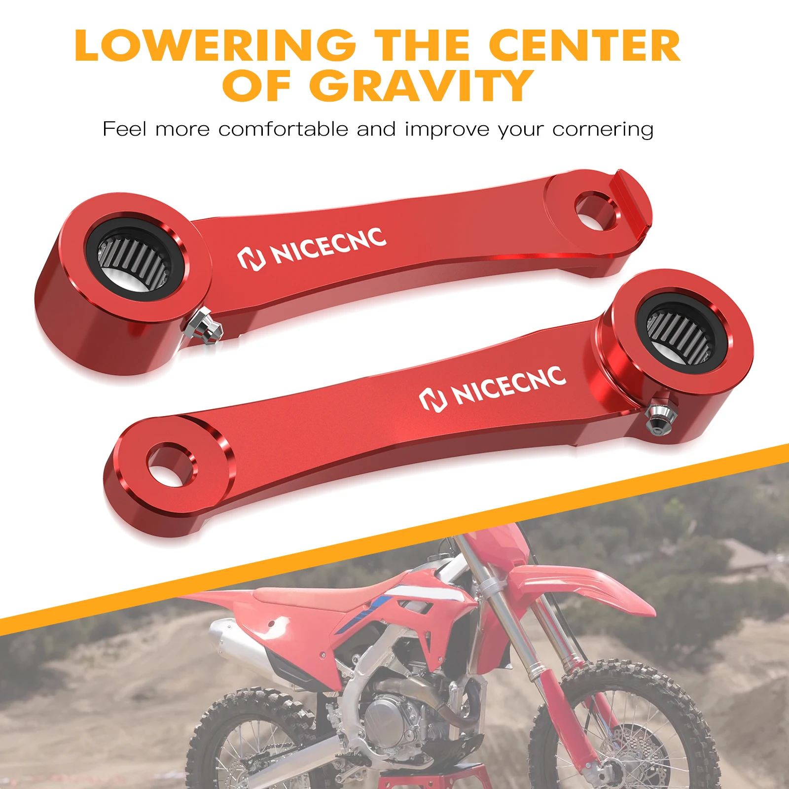 NICECNC 1.5'' Lowering Link Kit For Honda CRF250R CRF250RX 2018-2021 CRF450R CRF450RX 2017-2020 CRF450L CRF450X 2019-2024 2023