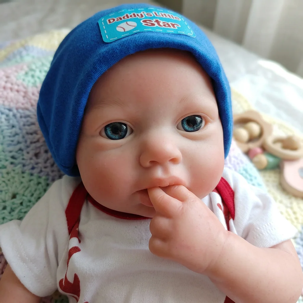 18 Inch Silicone Reborn Boy Handmade Newborn Baby Doll Toy Soft bebe Newborn Doll For Birthday Gifts