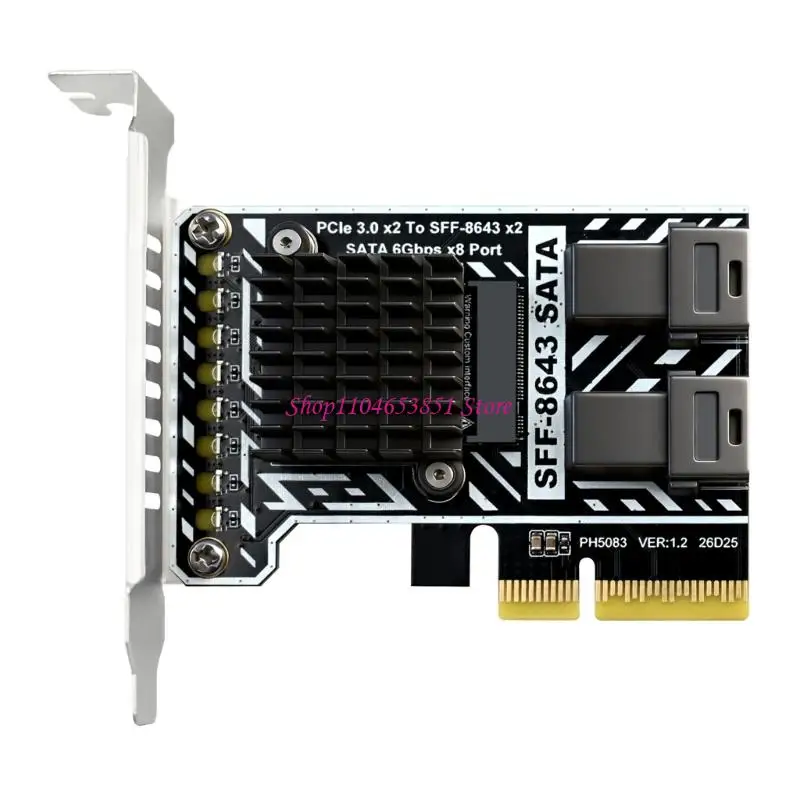 Desktop PCIe3.0 Storage Adapter Card with 2 SFF-8643 Port for Internal SATAs Expansion and Workstations Drive Builds