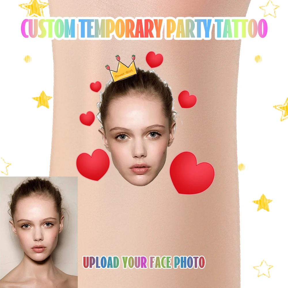 Pegatinas de tatuaje temporal de amor personalizadas, decoraciones y regalos de cumpleaños y Día de San Valentín para novias masculinas y femeninas