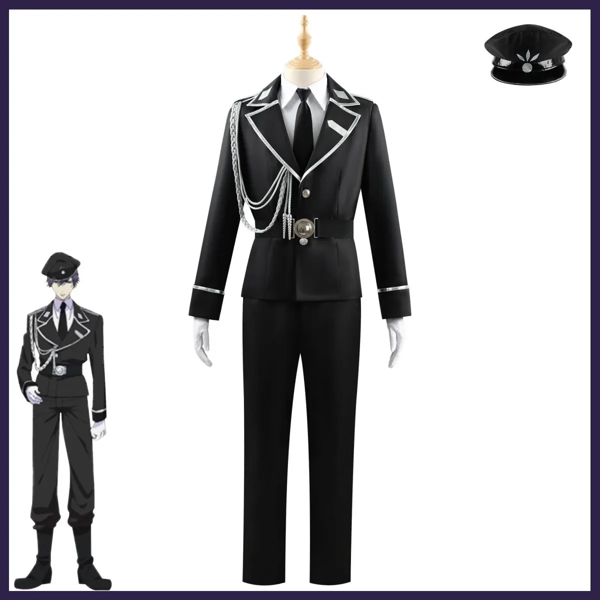 Anime Sweet Punishment Watashi Wa Kanshu Senyou Pet Aki Myojin Cosplay Costume Wig Black Police Uniform Man Halloween Party Suit