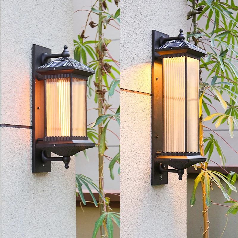 

Hotel Villa Big Outdoor Wall Lamp Modern Waterproof Long LED Wall for Garden Gate Porch Solar Light Outdoor