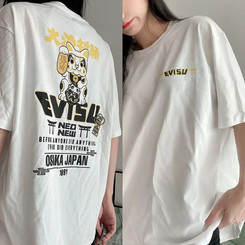 

T-shirt for Summer 2025 Loose Plus Size Version Casual Trend Internet Celebrity Pure Cotton Short Sleeved T-shirt for Women